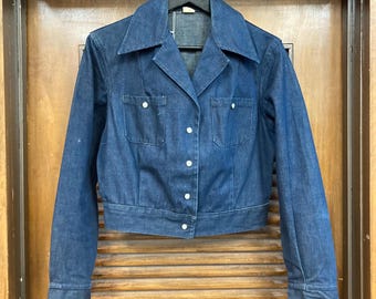 Vintage 1950's Levi's Shorthorn Dark Denim Pearl Snap Rockabilly