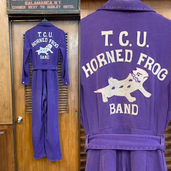 Vintage 1950's TCU School Band / Team Jumpsuit, Vi