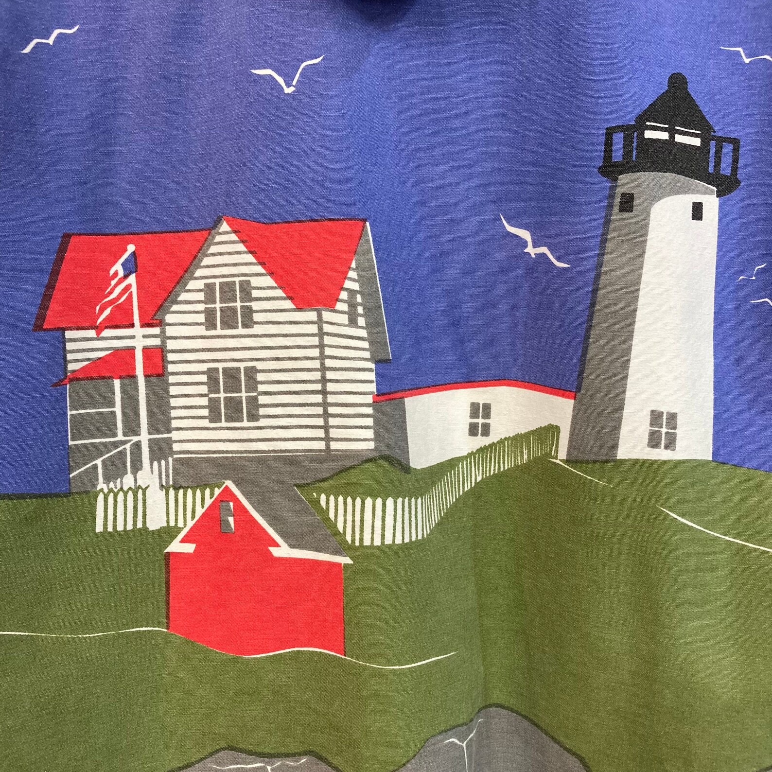 Vintage 1980s michigan Rag Lighthouse Panel Hooded Beach - Etsy