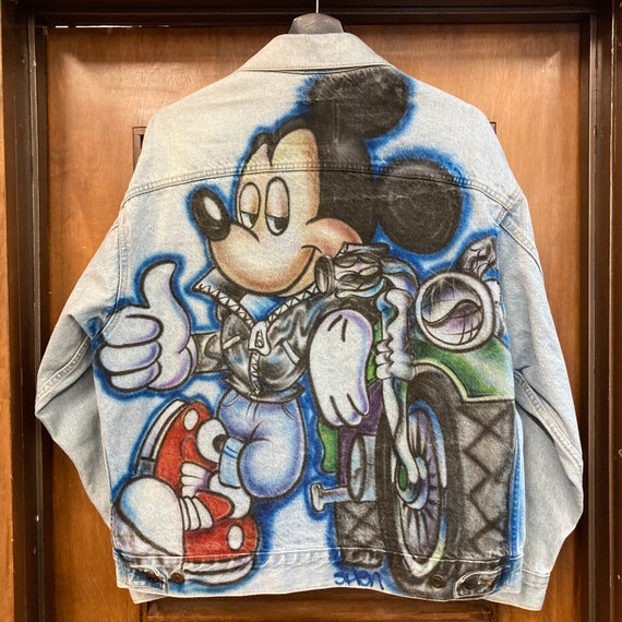 Vintage 1980’s Mickey Mouse Artwork Denim Trucker… - image 4