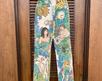 Vintage 1960's W21 -deadstock- Wrangler Hippie Pop Art Jeans