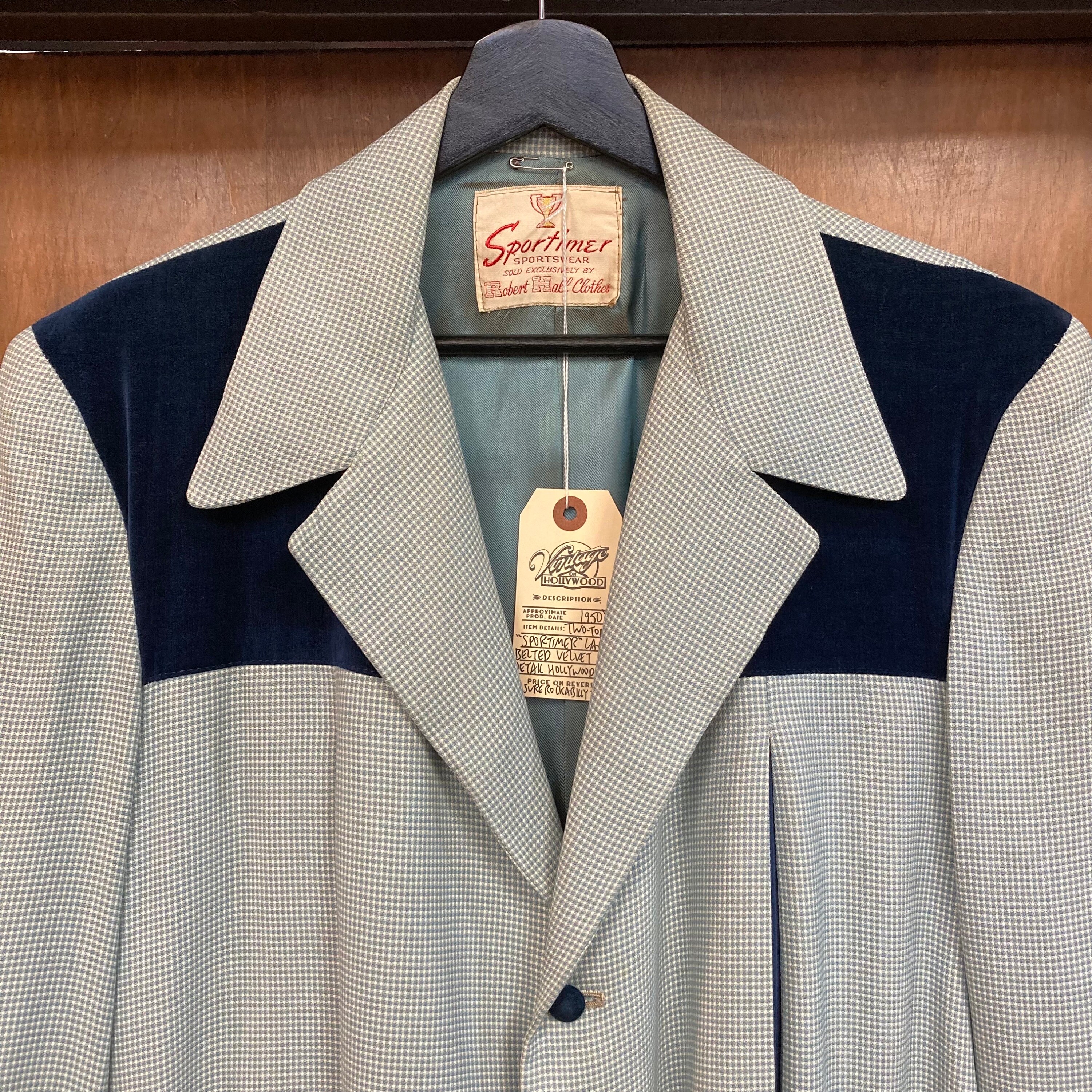 Vintage 1950's Two-tone “sportimer” Label Belted Velevet Vintage 1950's Two-tone “sportimer” Label Belted Velevet