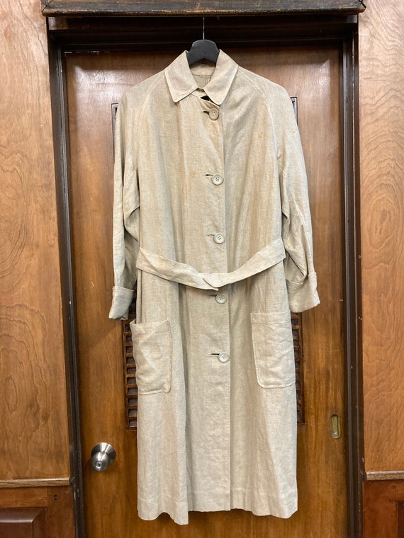 Vintage Antique 1910s Edwardian Chinstrap Linen Duster Coat Vintage Antique 1910s Edwardian Chinstrap Linen Duster Coat