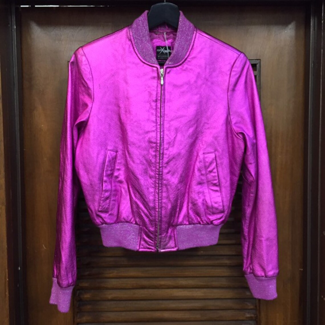 Vintage 1980s Hot Pink Neon Leather Bomber Style Jacket 80s | Etsy