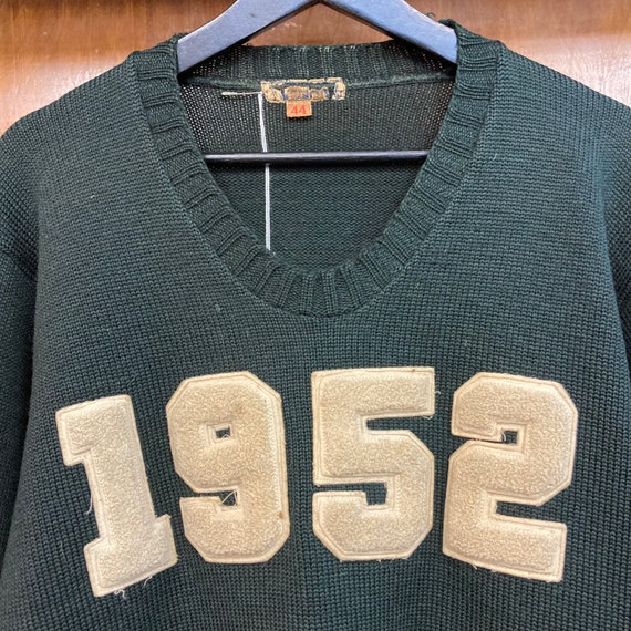 Vintage 1950’s 1952 Athletic Sport Varsity Knit S… - image 6