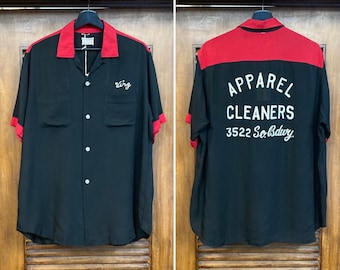 XL、ヴィンテージ 1950年代 スウィンガー レーヨン ボウリングシャツ