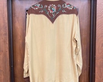 Vintage 1950's “H Bar C” California Ranchwear Western Cowboy Rayon