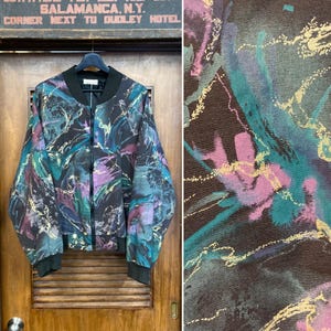 Vintage 1980’s Size XL Graffiti Design Hip Hop New Wave Bomber Jacket, 80’s Vintage Clothing