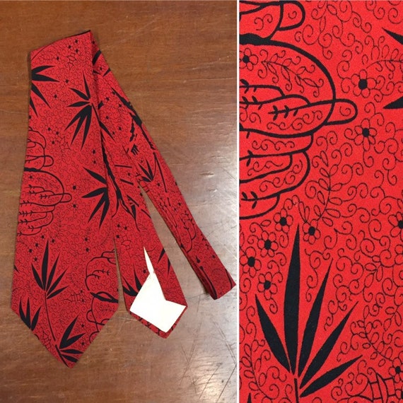 Vintage 1940’s Necktie, Ivy Design, 1940’s Tie, 19