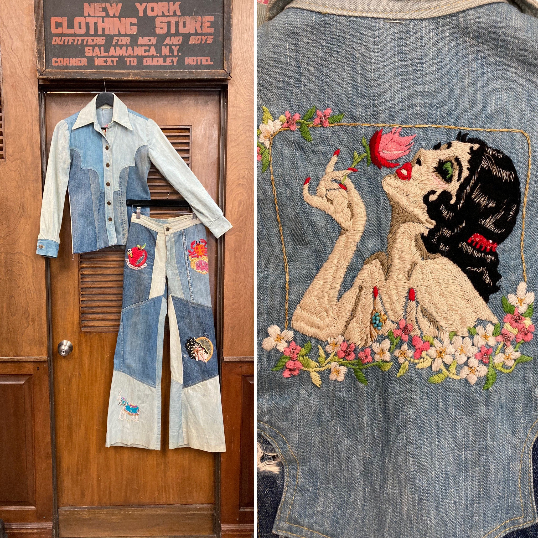 70s Patchwork Jeans - Etsy