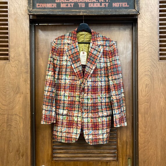 Vintage 1960s Mod Tiki Madras Plaid 