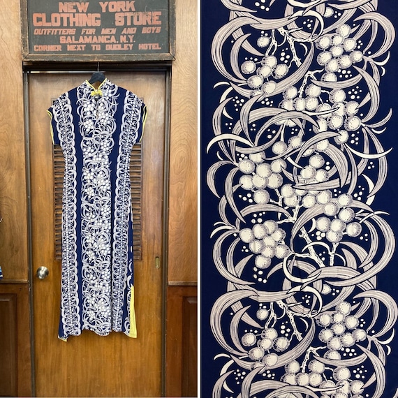 Vintage 1940’s Original Vertical Floral Rayon Pak… - image 1