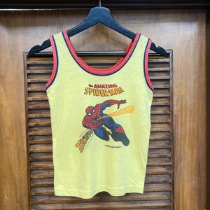 Vintage 1970s Dated 1977 Spider-Man Marvel Comics Superhero Comic Book Ringer Tank Top T-Shirt, 70s Vintage Clothing image 2