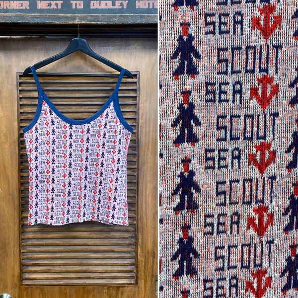 Cotton Knit Tank with Anchor Embroidery main image 1
