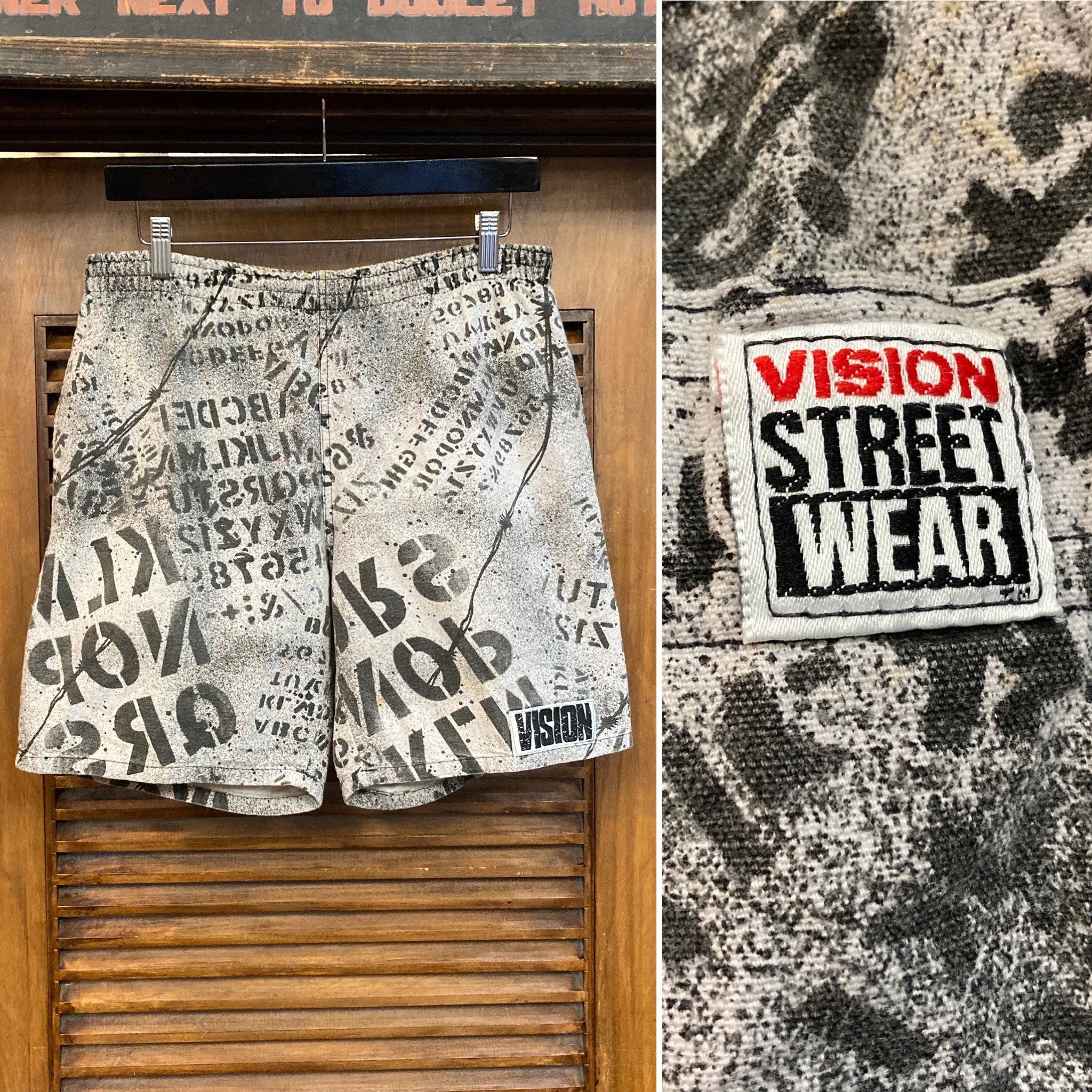 Vintage 1980s W30 Vision Street Wear Graffiti Cotton Skate Surf Punk Pop Art Shorts, 80s Vintage Clothing - Etsy Vintage 1980s W30 Vision Street Wear Graffiti Cotton Skate Surf Punk Pop Art Shorts, 80s Vintage Clothing - Etsy
