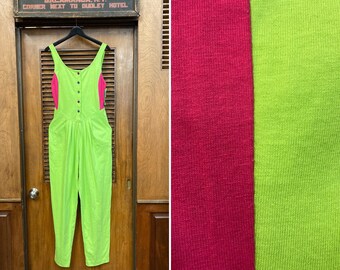 Vintage 1980’s NOS Peter Max Knit Neon Jumpsuit, Vintage Jumpsuit, 1980’s NOS, Neon jumpsuit, Peter Max, Deadstock Vintage, Daffys