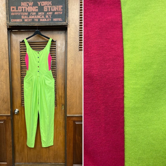 Vintage 1980’s NOS Peter Max Knit Neon Jumpsuit, V