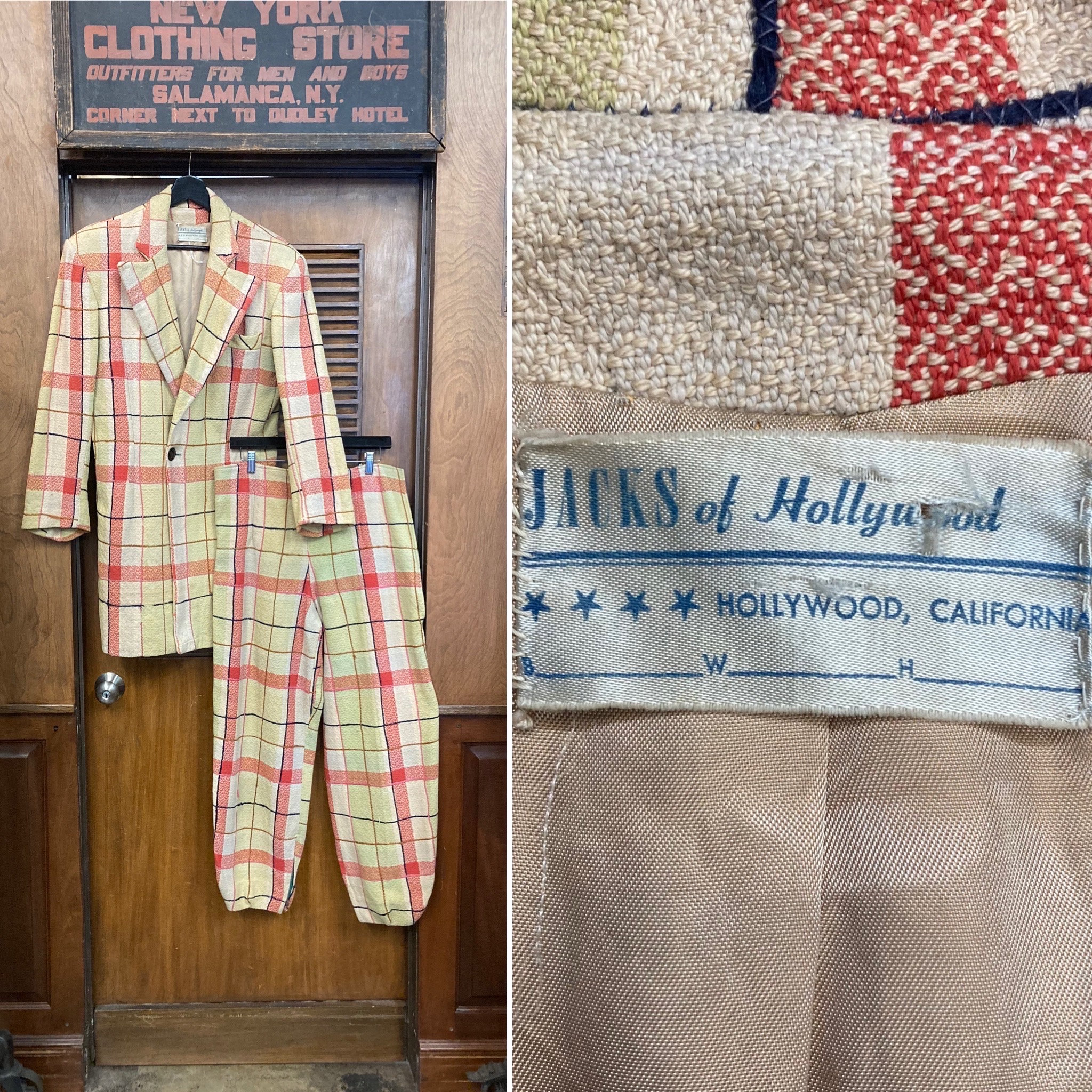 【高額売筋】 Vintage 1950's Original Barkcloth Fabric Zoot Suit Wolf ジャケット・アウター