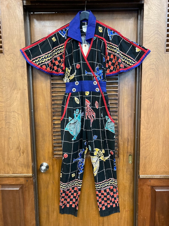 Vintage 1980's Jeanne Marc Avant Garde New Wave Jumpsuit, Vintage 1980’s, Vintage New Wave, 1980’s Jumpsuit, Jeanne Marc, Avant Garde, View 2