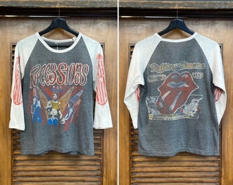 Vintage 1980’s Rolling Stones Rock Band “Tattoo You” 3/4 Sleeve Original Two-Sided T-Shirt, 80’s Tee Shirt, Vintage Clothing