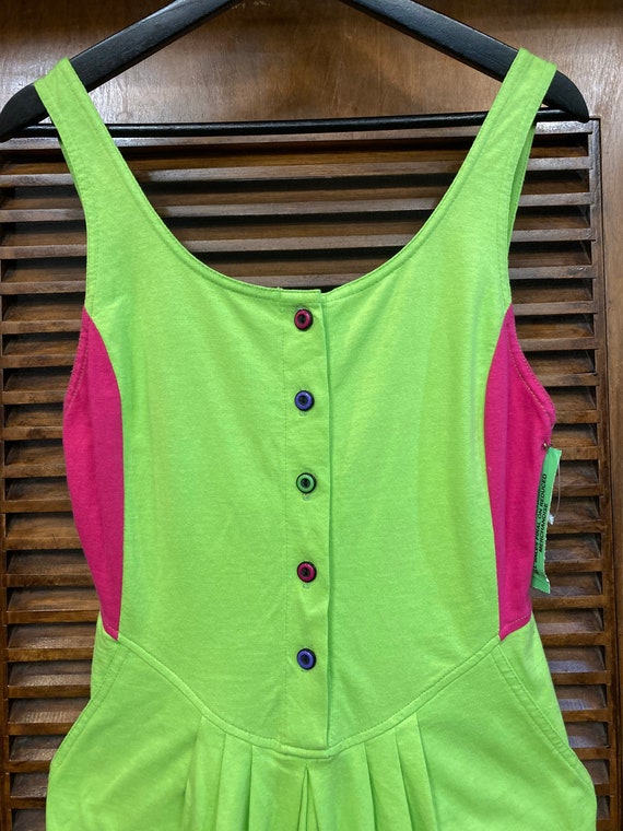 Vintage 1980’s NOS Peter Max Knit Neon Jumpsuit, … - image 3