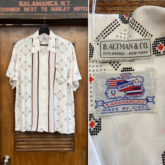Vintage 1950's Size L “duke Kahanamoku” Atomic Rayon Vintage 1950's Size L “duke Kahanamoku” Atomic Rayon
