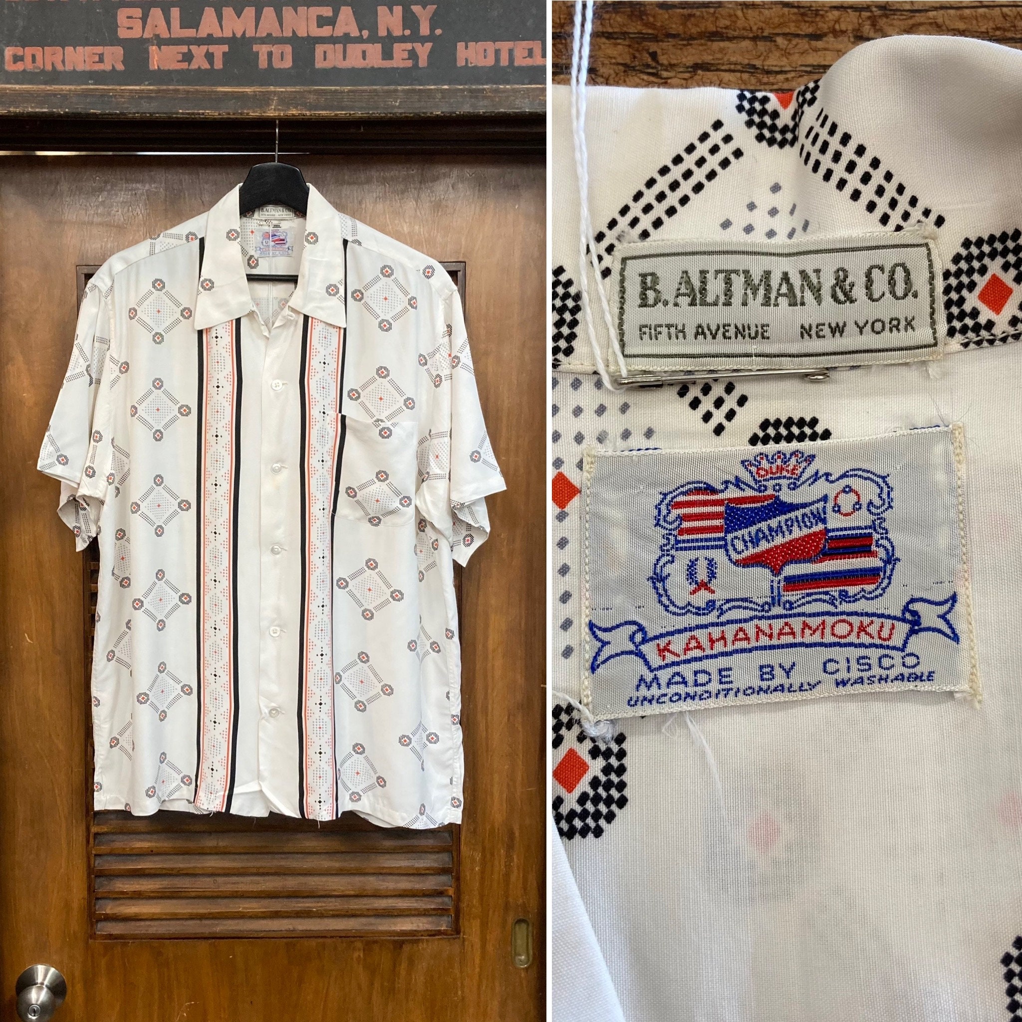 Vintage 1950's Size L “duke Kahanamoku” Atomic Rayon Vintage 1950's Size L “duke Kahanamoku” Atomic Rayon