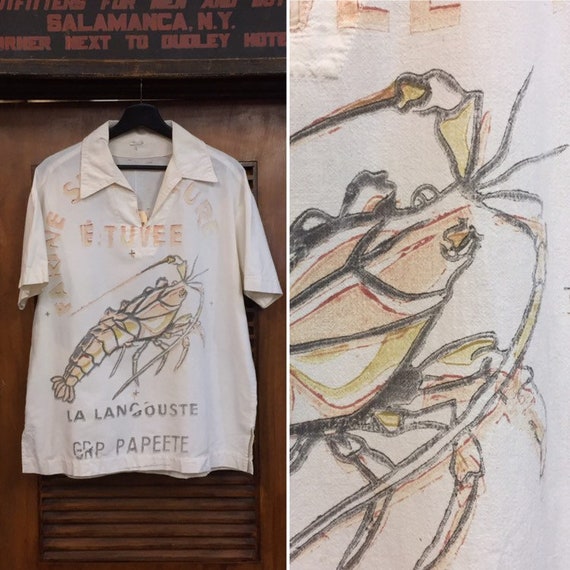 Vintage 1950’s Crawfish Artwork Flour Sack Pullove