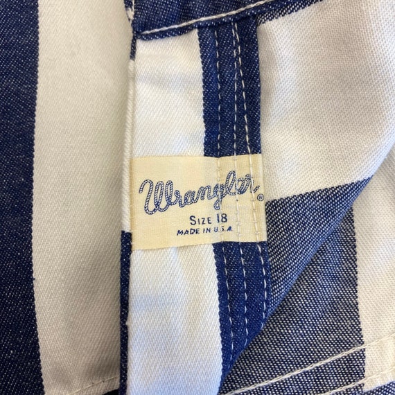 Vintage 1960’s/70’s Wrangler Blue and White Strip… - image 9