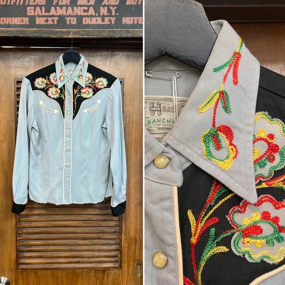 H BAR C] Vintage Gabardine Western Jacket [1950s-] Vintage