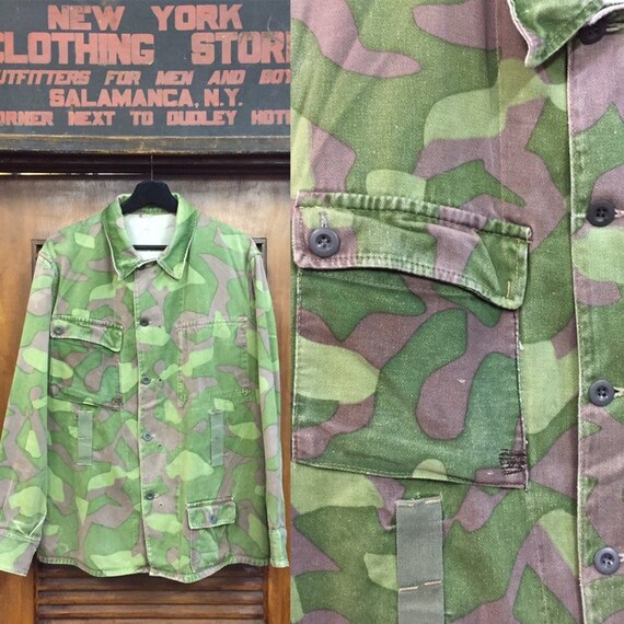 Vintage 1980’s Finland Camouflage Military Jacket,
