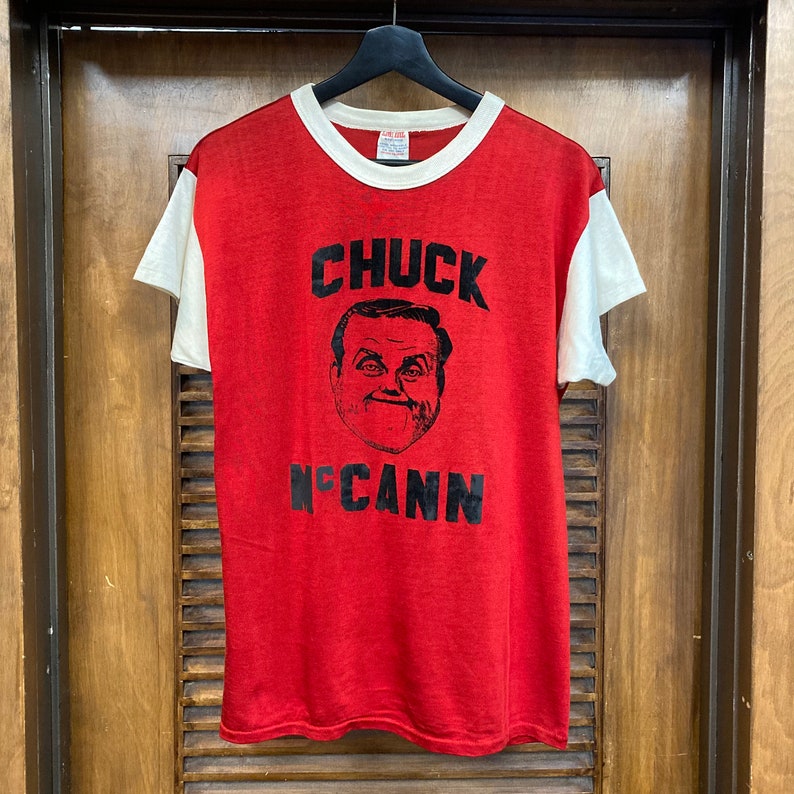 Vintage 1960s Chuck McCann TV Show Actor Durene Jersey Pop Art Flocked Shirt image 3