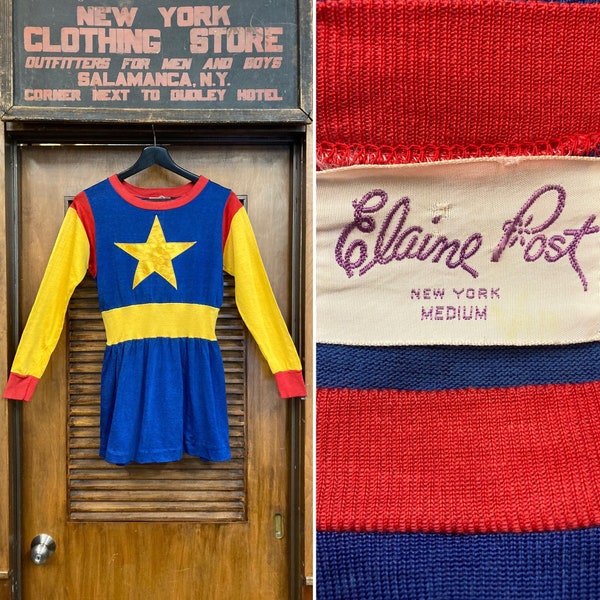 Abito in jersey Elaine Post Glam Rock Star Durene vintage degli anni '60, Glam Rock vintage, Elaine Post, Vintage anni '60, Abito Jersey, Vintage Designer