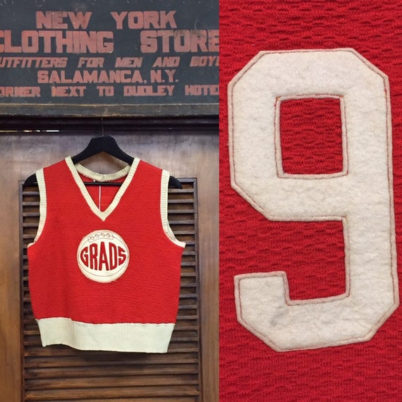 Vintage 1940’s Grads Pep Rally Basketball Sweater