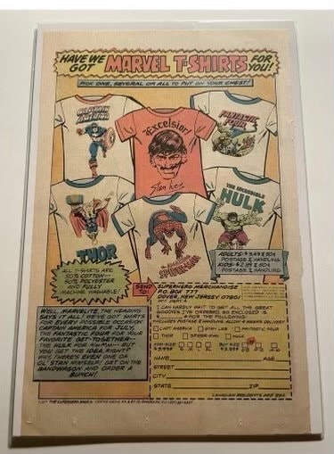 Vintage 1970's Stan Lee Marvel Comic Book Mail-in Original T-shirt