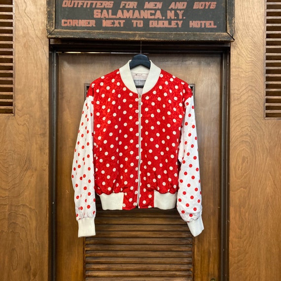 Vintage Red Polka Dot Women's Bomber Jacket