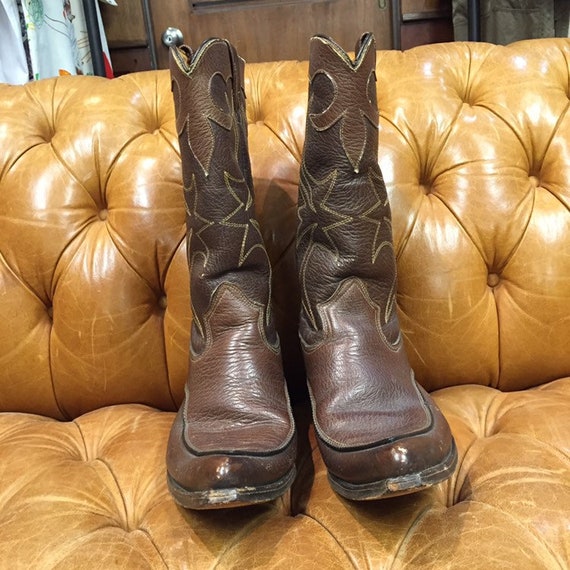 Vintage 1960’s Western Cowboy, Brown Western Boots, Rockabilly Boots, Vintage Cowboy Boots, Western Boots, Vintage Boots, 1960’s Boots View 3