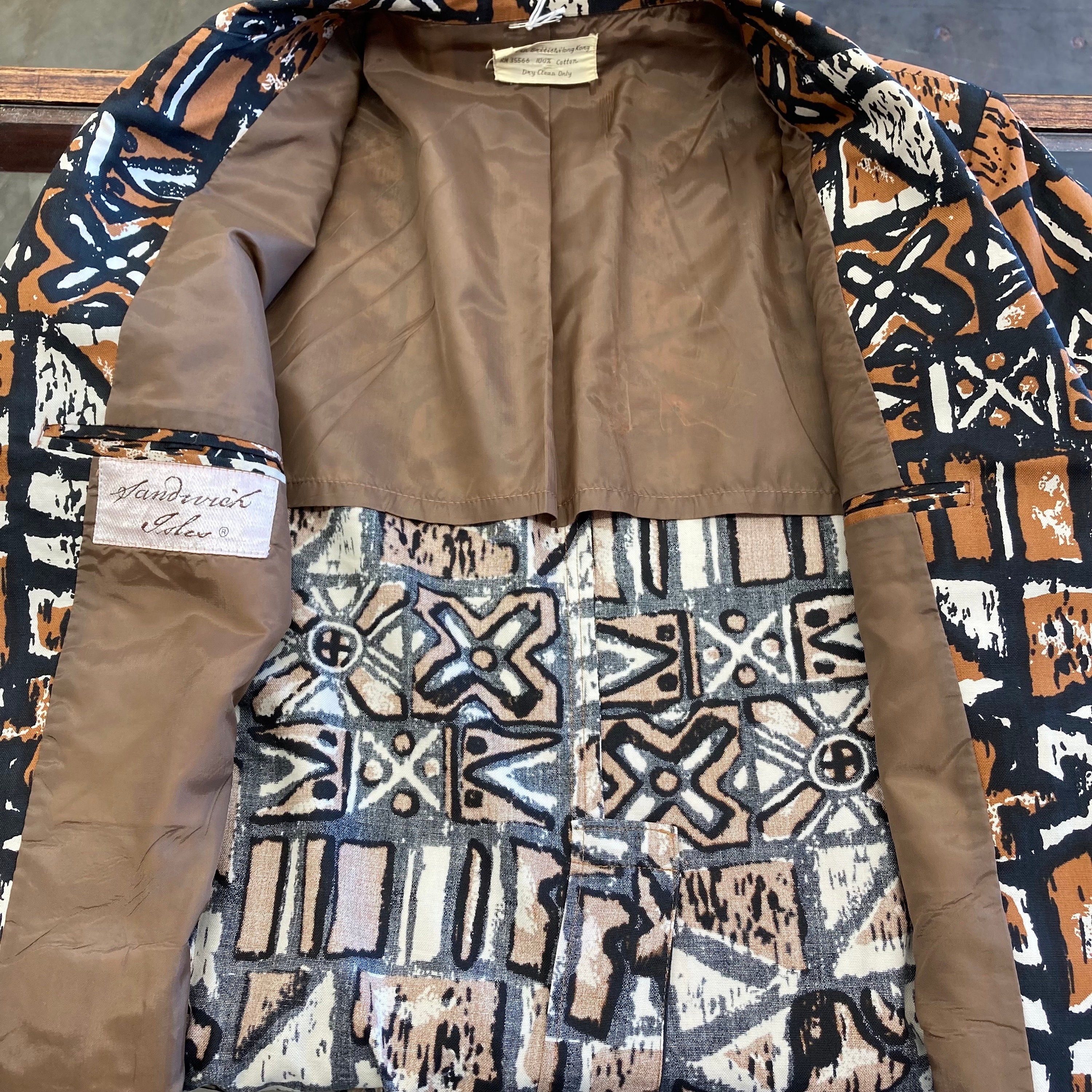 Vintage 1960's Original “sandwich Isles” Tiki Hawaiian Mod Blazer