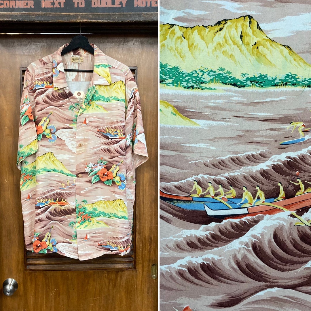 トップス 50s Reef rayon Hawaiian shirt トップス 50s Reef rayon Hawaiian shirt Vtg 50s 60s Aloha