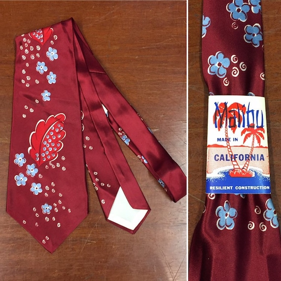 Vintage 1940’s Necktie, Vintage Deadstock, Floral