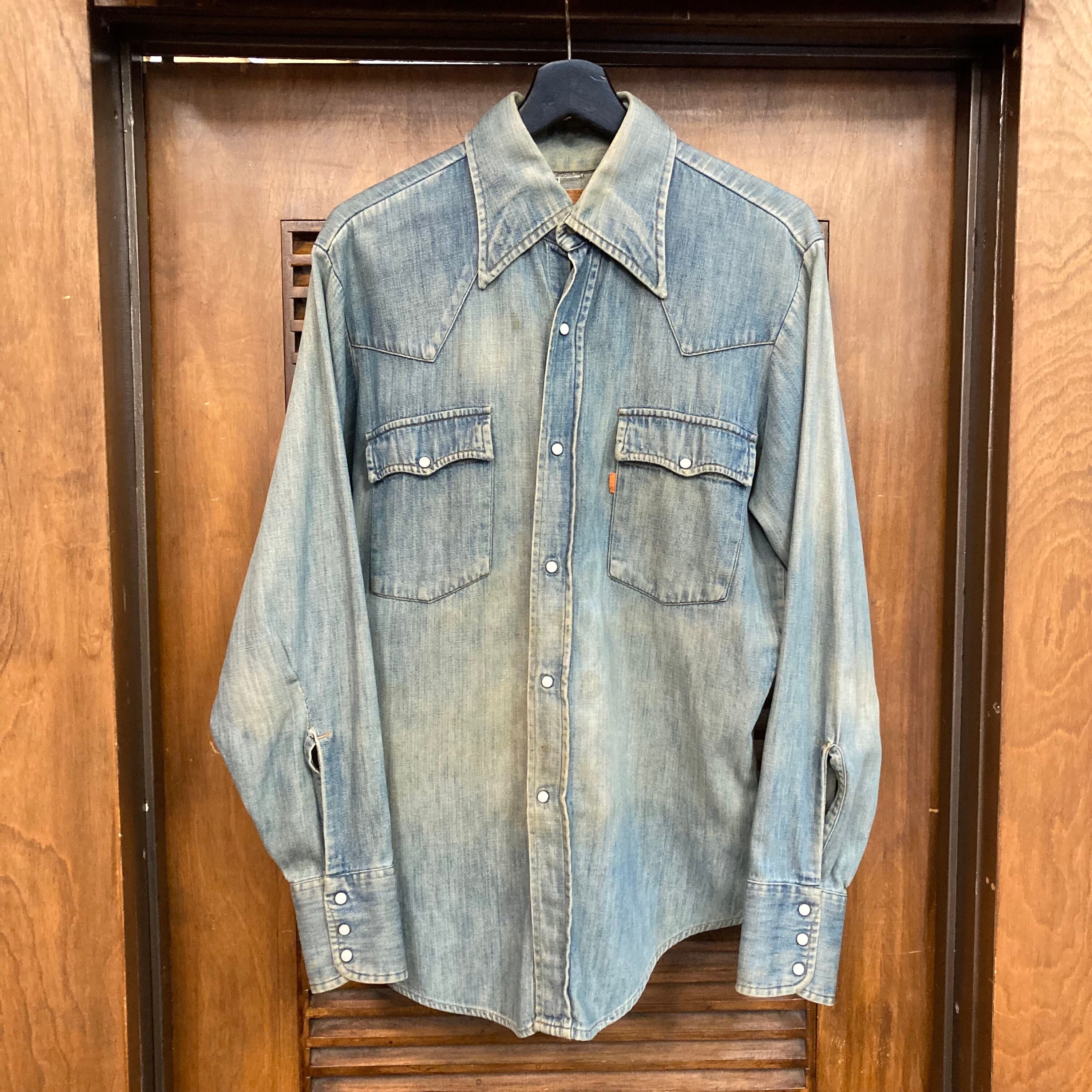 Vintage 1970's Levi's Orange Tag Denim Western Shirt, Kabuki
