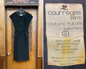Vintage 1960’s Courreges Label Mod Space Age Dress, Vintage Mod Dress, 1960s Dress, Space Age, Vintage Designer Dress, French Designer