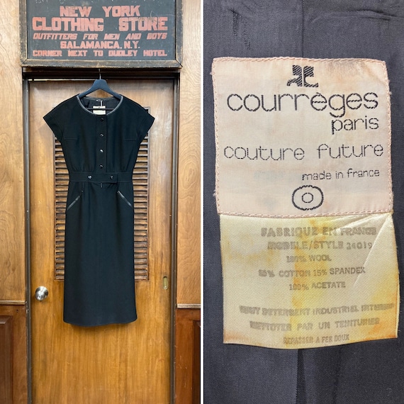 Vintage 1960’s Courreges Label Mod Space Age Dres… - image 1