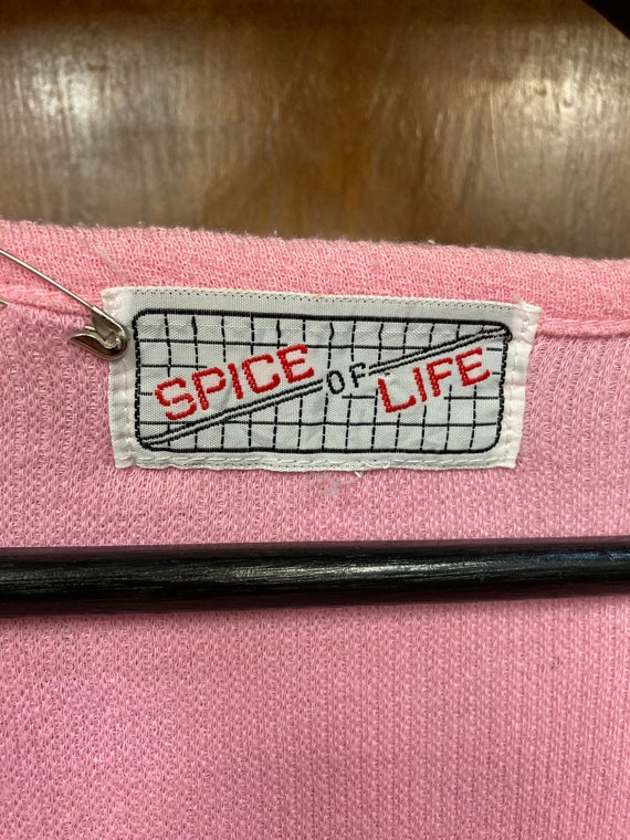 Vintage 1980’s New Wave Pink “Spice of Life” Knit… - image 5