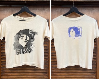 Vintage 1970’s Original “T. Rex” Marc Bolan Glam Rock Band Two-Sided Authentic T-Shirt, 70’s Tee Shirt, Vintage Clothing