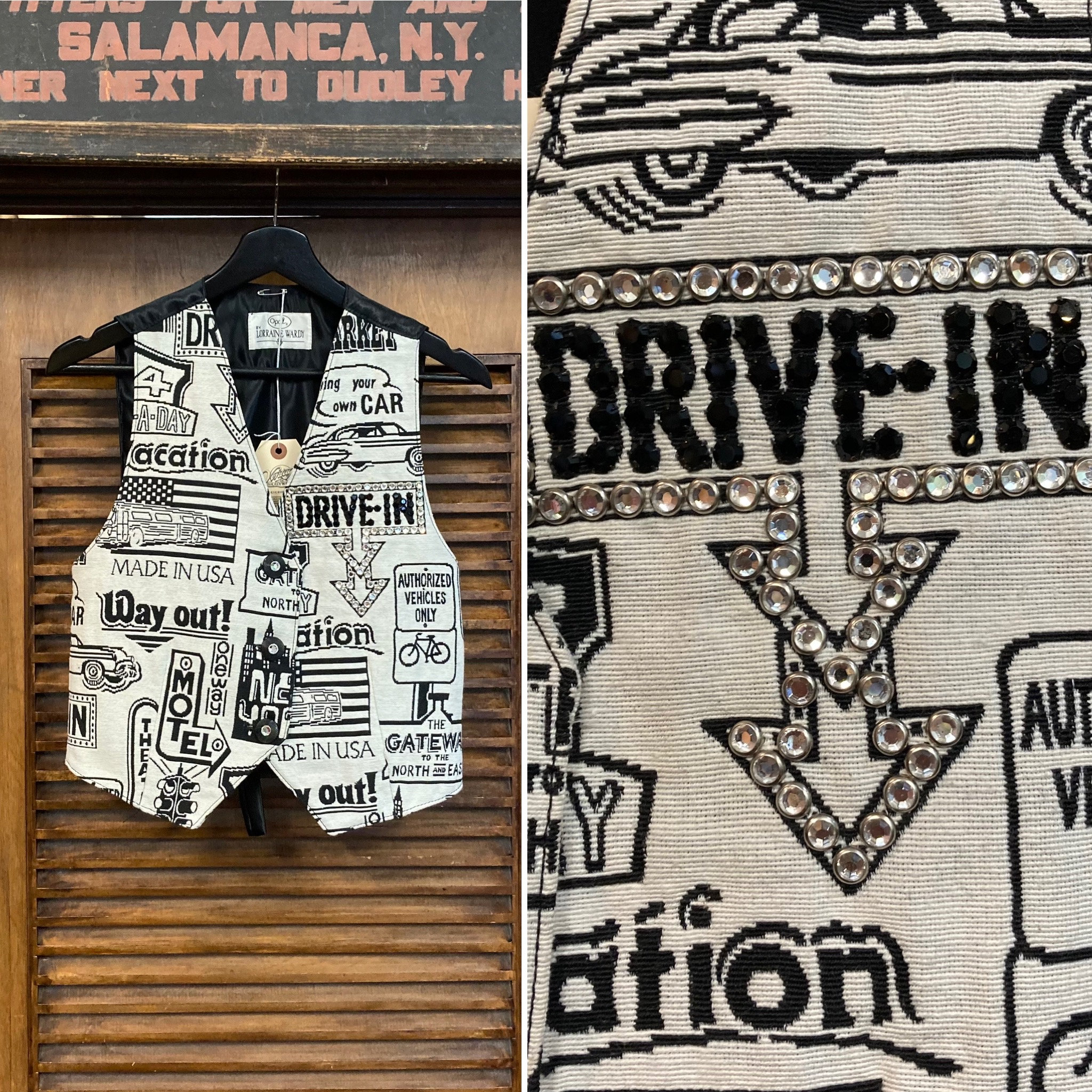 Vintage 1980's White X Black Pop Art Street Signs Cartoon Vintage 1980's White X Black Pop Art Street Signs Cartoon