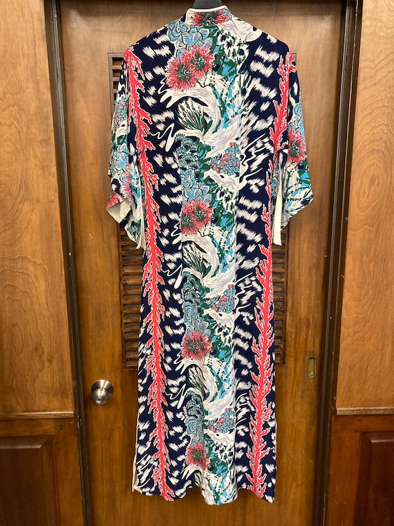 Vintage 1940’s “Malihini” Amazing Vertical Rayon … - image 10