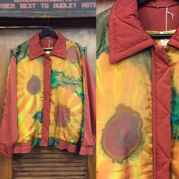 Vintage 1980’s Abstract Art Silk Jacket, Tye Dye V