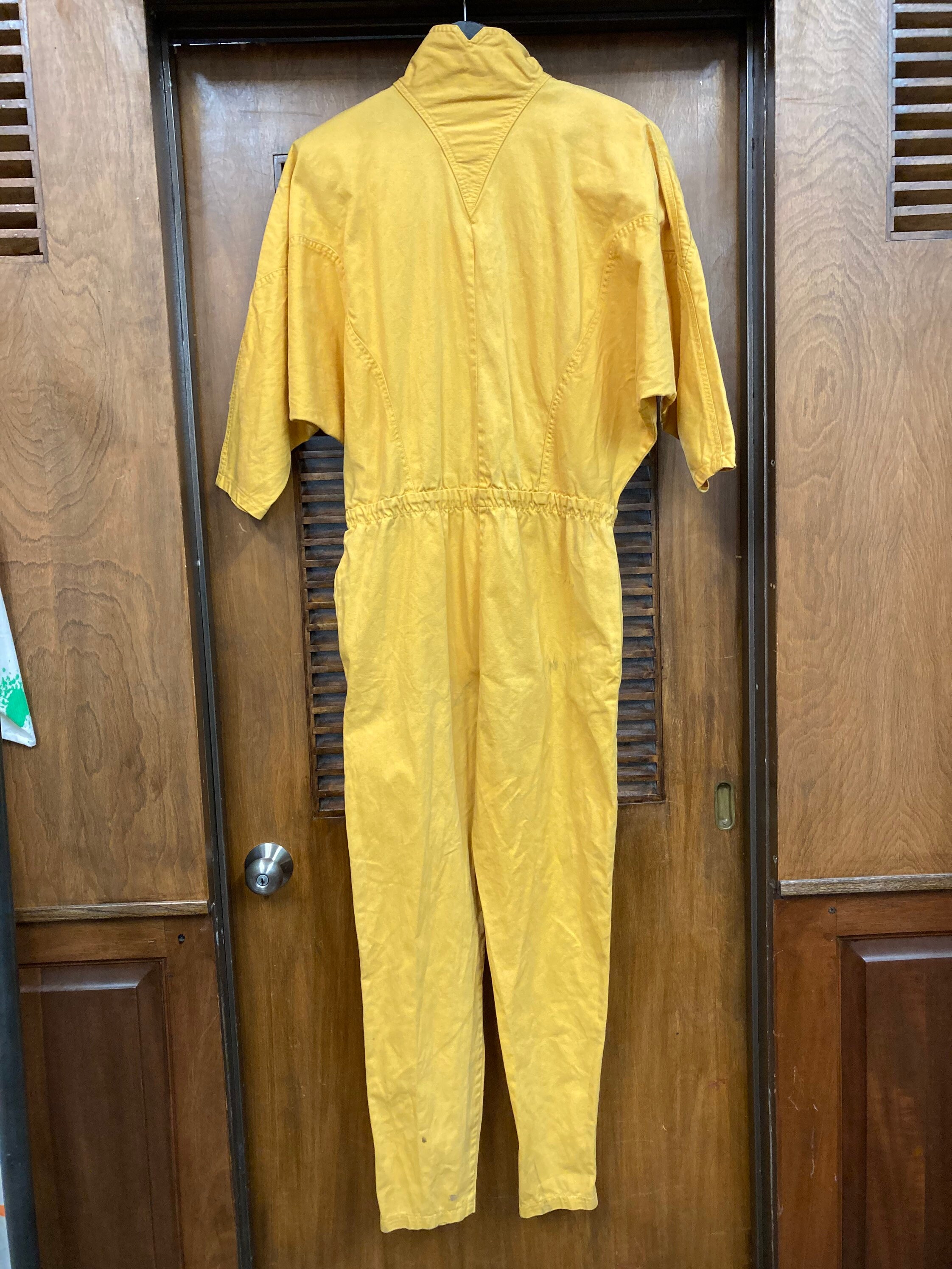 Vintage 1980s New Wave Yellow Devo Style Zippered Jumpsuit Etsy