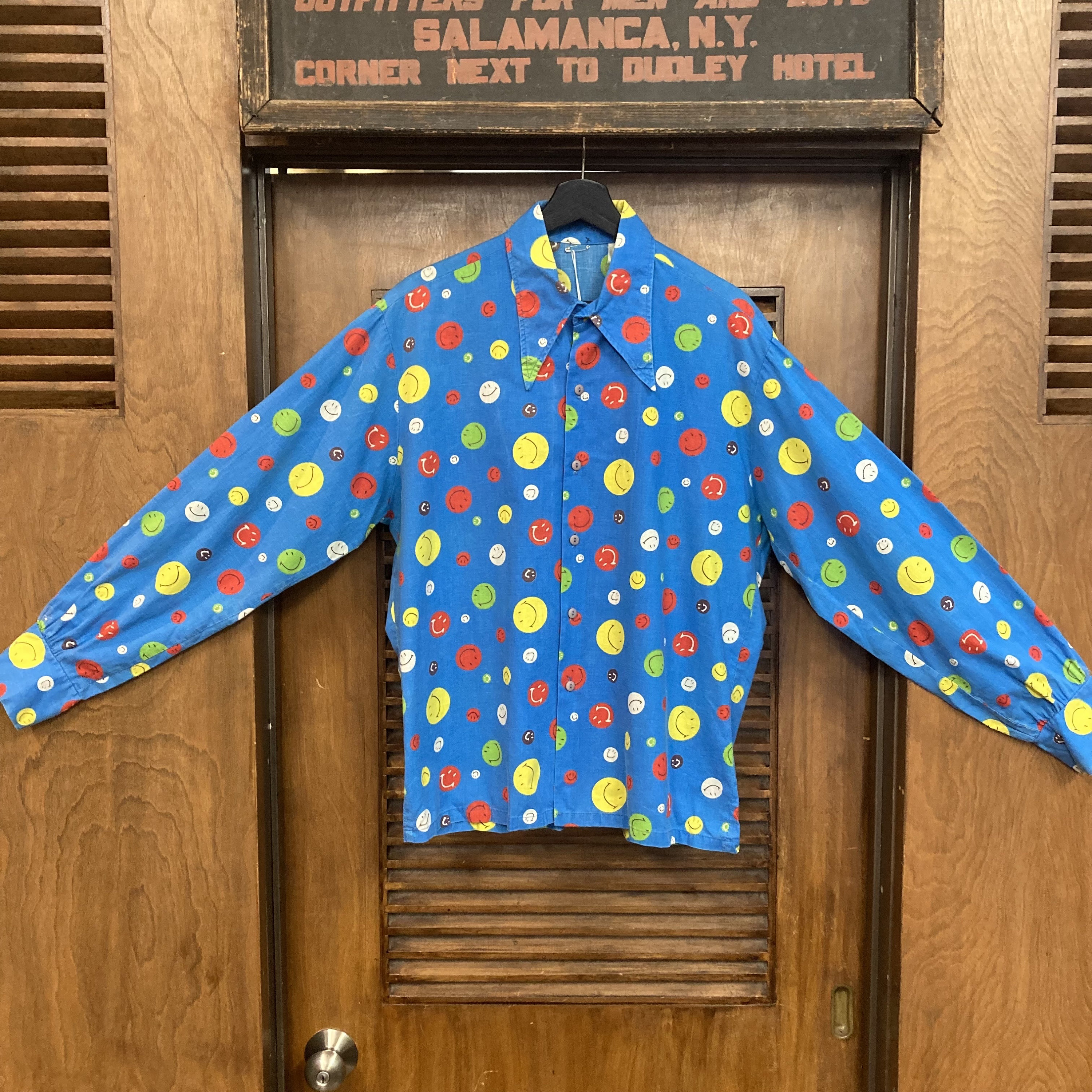 Vintage 1960's Smiley Face Hippie Disco Glam Cotton Long